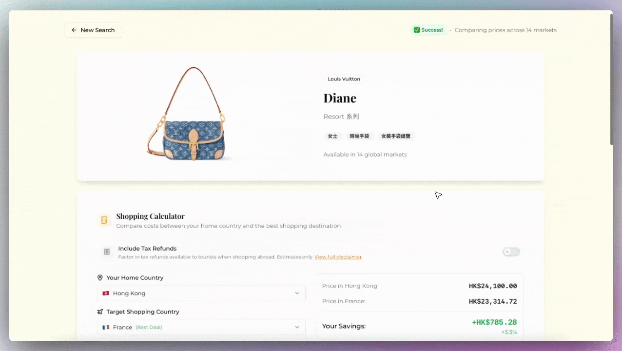 Analyzing global prices and using the shopping calculator